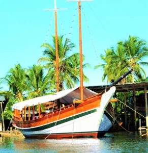 escuna em cajaiba na baia de camamu bahia